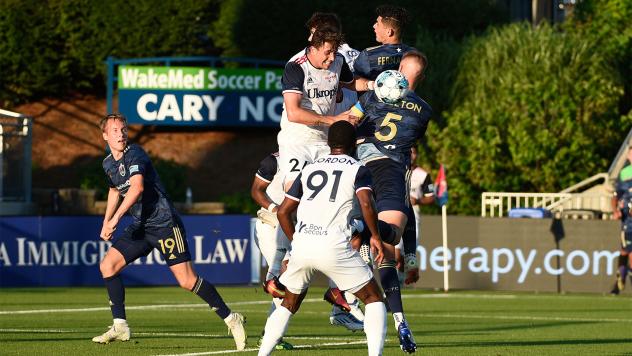 Richmond Kickers and North Carolina FC vie for the ball