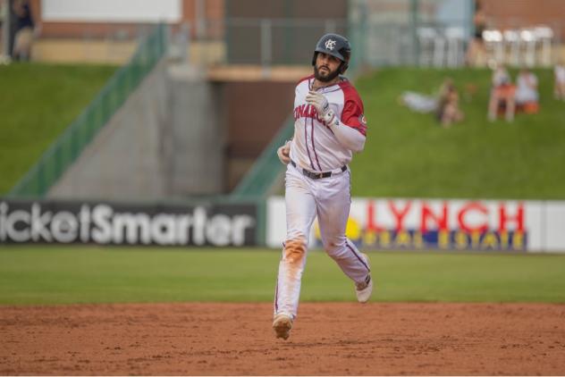 Willie Abreu of the Kansas City Monarchs rounds the bases after his home run
