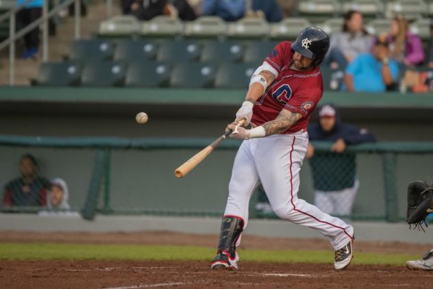 DH Matt Adams of the Kansas City Monarchs hits his fifth home run of the season
