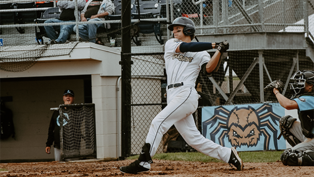 Evan Stone at bat for the Fond du Lac Dock Spiders