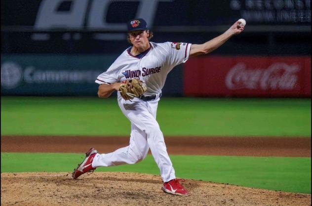 Reliever Evan Sisk with the Wichita Wind Surge