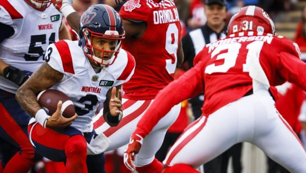 Montreal Alouettes quarterback Vernon Adams, Jr. vs. the Calgary Stampeders