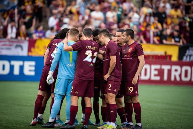Detroit City FC huddle