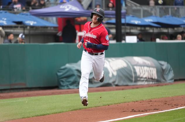 Brian O'Keefe of the Tacoma Rainiers rounds the bases