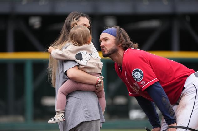 Forrest Wall of the Tacoma Rainiers and his family