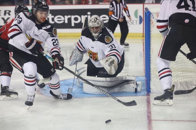 Goaltender Michael Lackey with the Indy Fuel