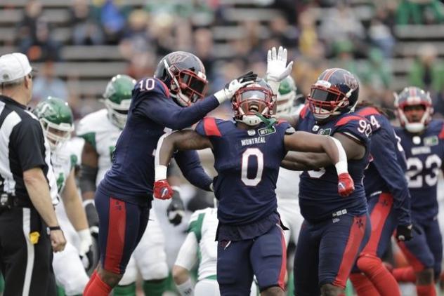 Montreal Alouettes linebacker Brian Harelimana