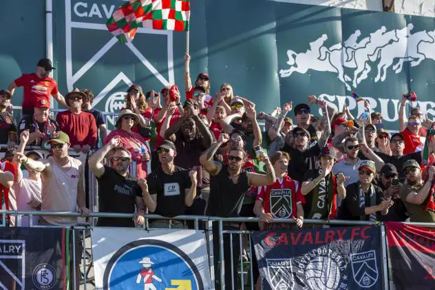 Cavalry FC fans cheer on the team