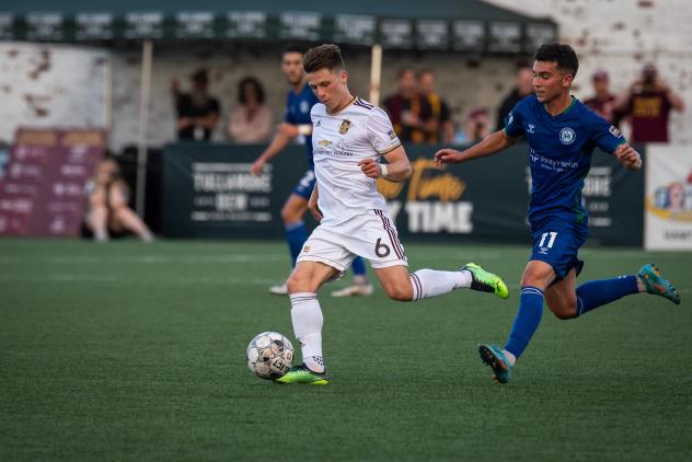 Detroit City FC Le Rouge's Brad Dunwell in action