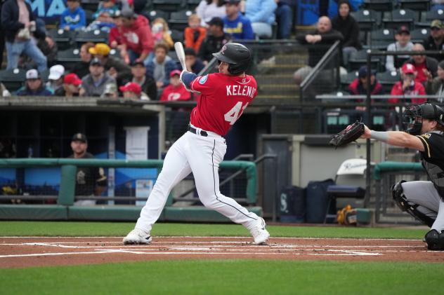 Jarred Kelenic of the Tacoma Rainiers at bat