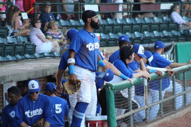 Evansville Otters in the dugout on gameday