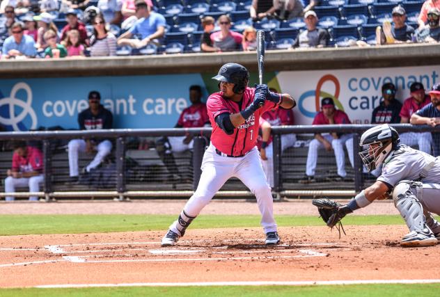 Luis Arraez with the 2019 Pensacola Blue Wahoos