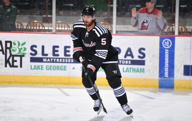 Tim Theocharidis with the Adirondack Thunder