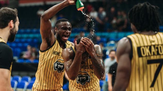 Hamilton Honey Badgers celebrating a victory