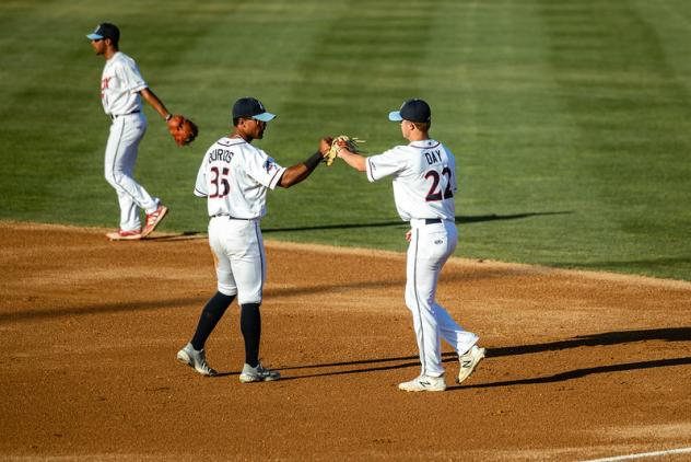 O'Neill Burgos and Hunter Day of the St. Cloud Rox on the field
