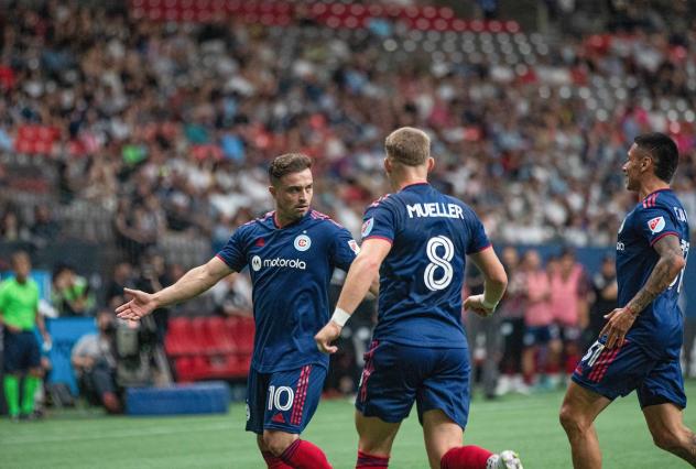 Chicago Fire FC's Chris Muelle and Xherdan Shaqiri