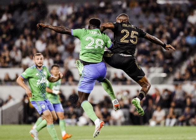 Seattle Sounders FC's YÃ©imar Gomez Andrade vs. LAFC's Sebastien Ibeagha