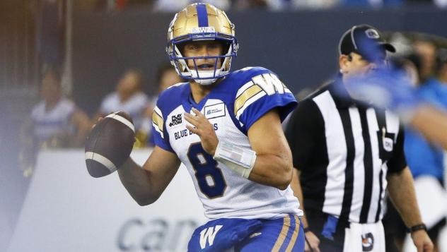 Winnipeg Blue Bombers quarterback Zach Collaros