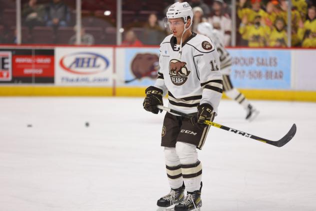 Forward Ryan Dmowski with the Hershey Bears