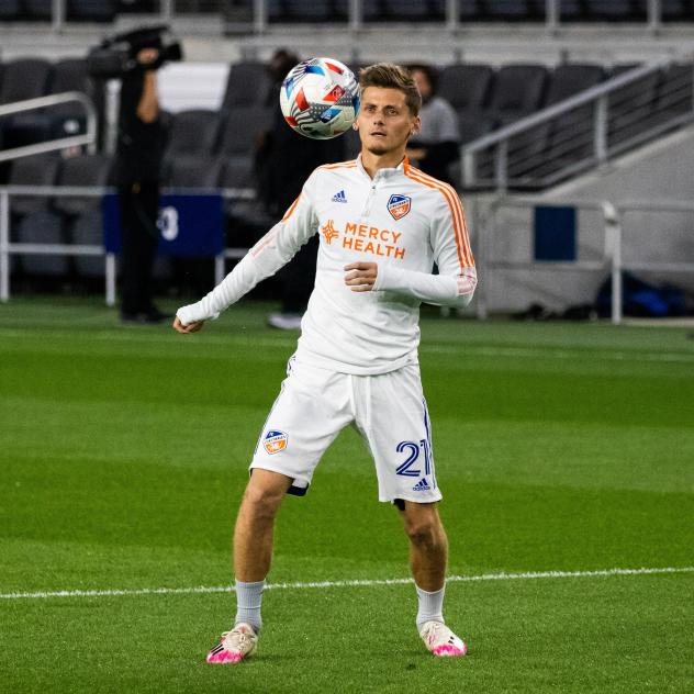 Midfielder Kyle Scott with FC Cincinnati