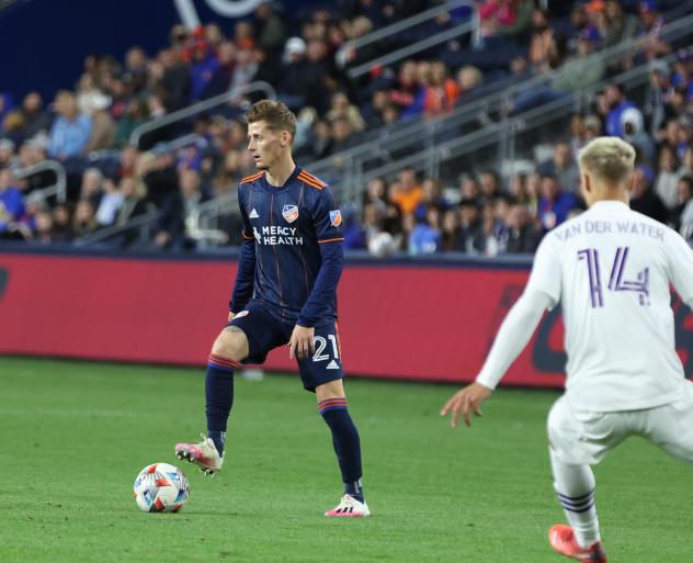 Midfielder Kyle Scott with FC Cincinnati