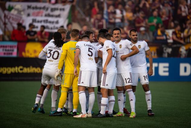 Detroit City FC huddle