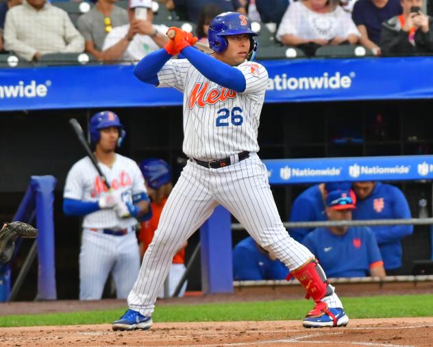 Francisco Álvarez of the Syracuse Mets at bat