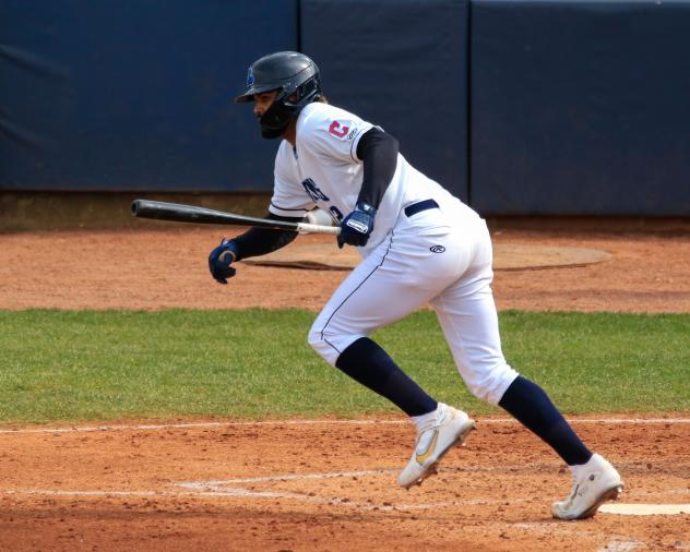 Lake County Captains' Johnathan Rodriguez in action