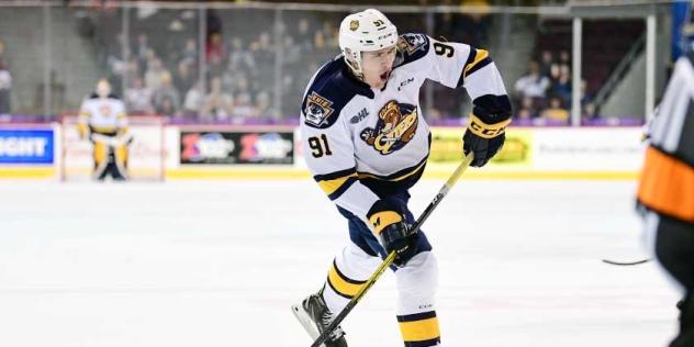 Brendan Hoffman on the ice for the Erie Otters in the OHL