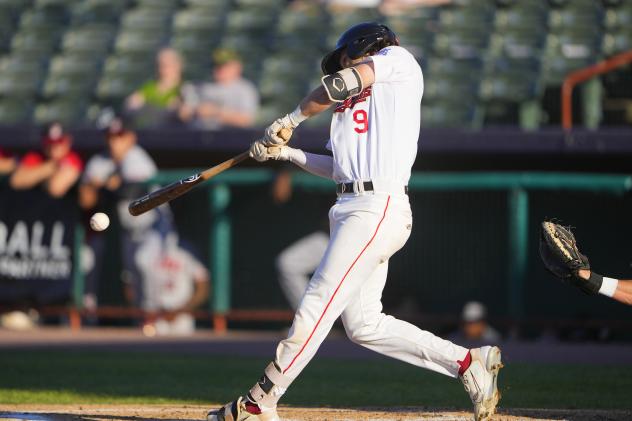 Tri-City ValleyCats' Trevor Damron at bat