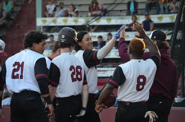 Wisconsin Rapids Rafters exchange high fives