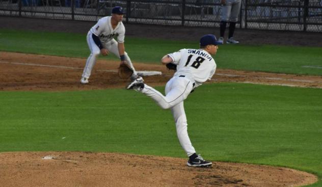 Tri-City Dust Devils' John Swanda on the mound