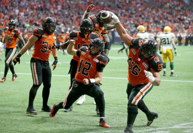 B.C. Lions celebrate a score