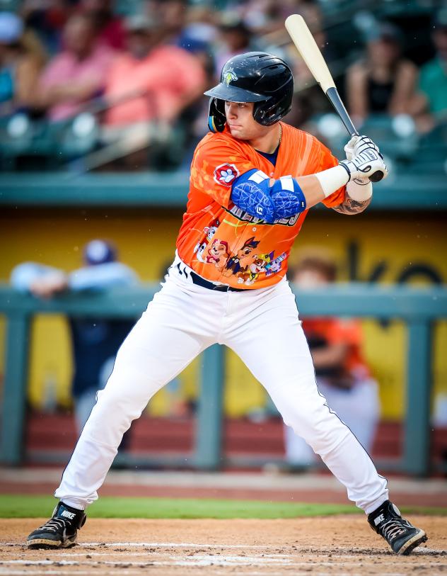 Columbia Fireflies' Carter Jensen at bat