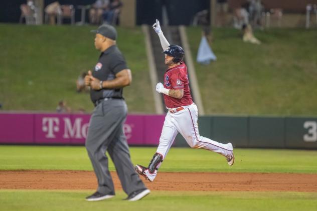 Matt Adams of the Kansas City Monarchs rounds the bases