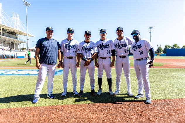 Hillsboro Hops pitching staff following their one-hitter