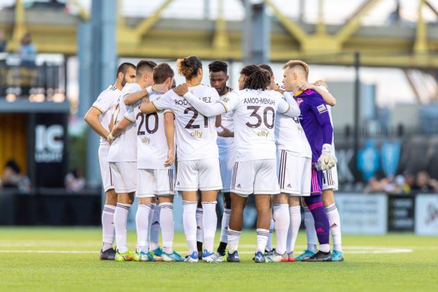 Detroit City FC huddle