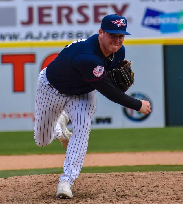 Nick Ernst of the Somerset Patriots on the mound
