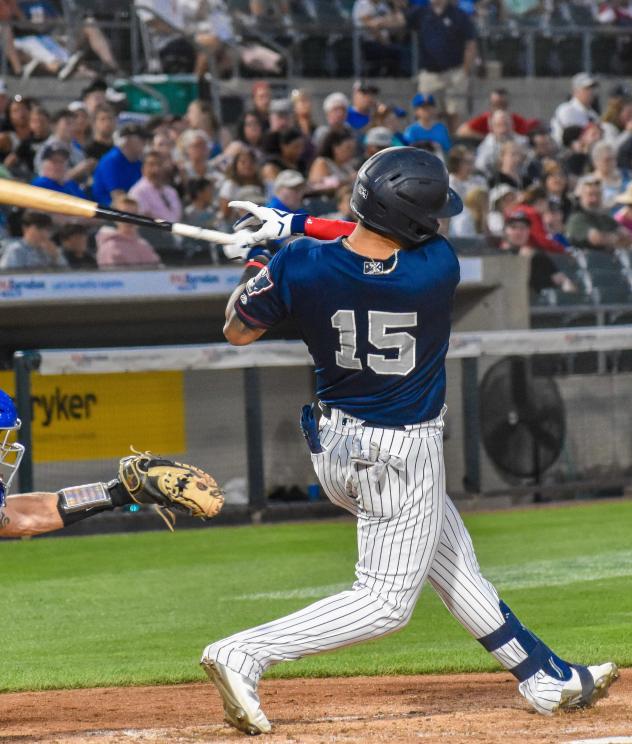 Everson Pereira of the Somerset Patriots at bat