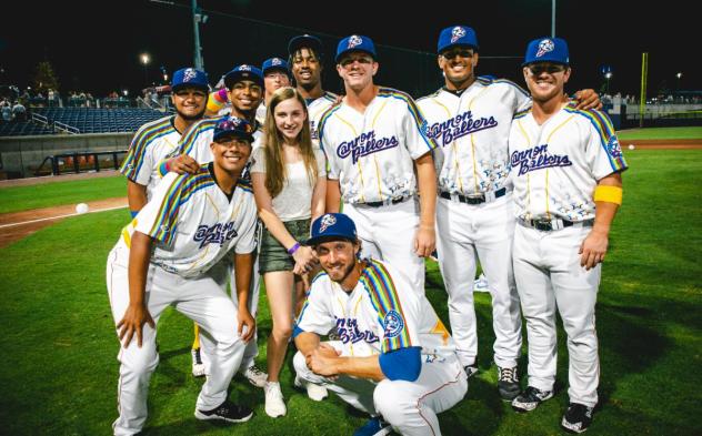 Kannapolis Cannon Ballers in their Starry Night game uniforms