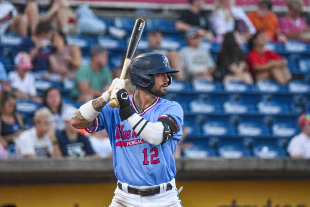 Pensacola Blue Wahoos' Will Banfield at bat