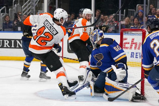 Hayden Hodgson with the Philadelphia Flyers