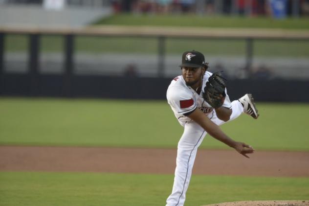 Fayetteville Woodpeckers' Carlos Calderon on the mound
