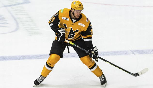 Defenseman Shane Kuzmeski with the Wheeling Nailers