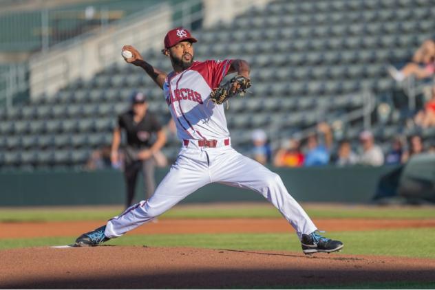 Kansas City Monarchs' Jalen Miller on the mound