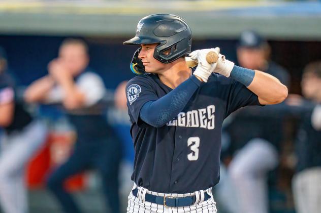 Infielder Trey Sweeney with the Hudson Valley Renegades