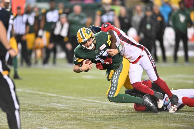 Edmonton Elks quarterback Taylor Cornelius vs. the Calgary Stampeders
