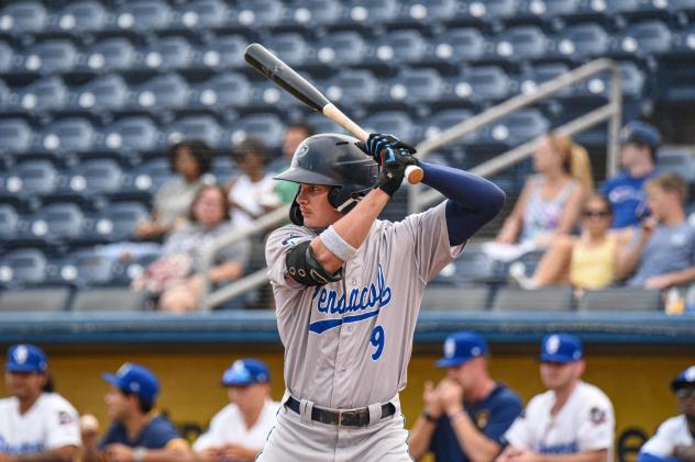 Pensacola Blue Wahoos' Griffin Conine at bat