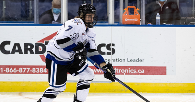 Victoria Royals' Devin Aubin in action