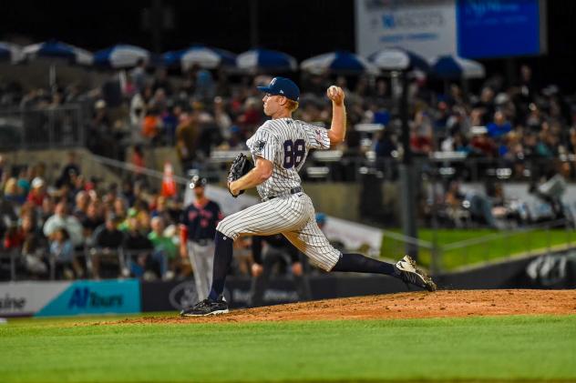 Somerset Patriots' Stephen Ridings on the mound